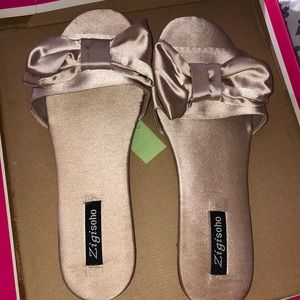Linen /satin sandals